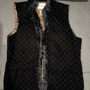 Chico's size 0 Elegant Black Vest with Paisley Lining